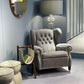 Leather and wood lounge chair