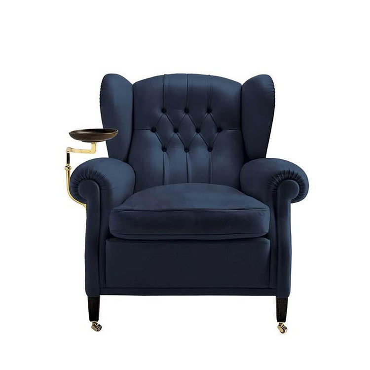 Leather and wood lounge chair