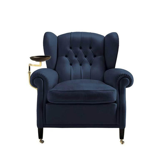 Leather and wood lounge chair
