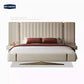 Wooden Structure Velvet Upholstery Bed
