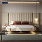 Wooden Structure Velvet Upholstery Bed