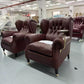 Leather and wood lounge chair